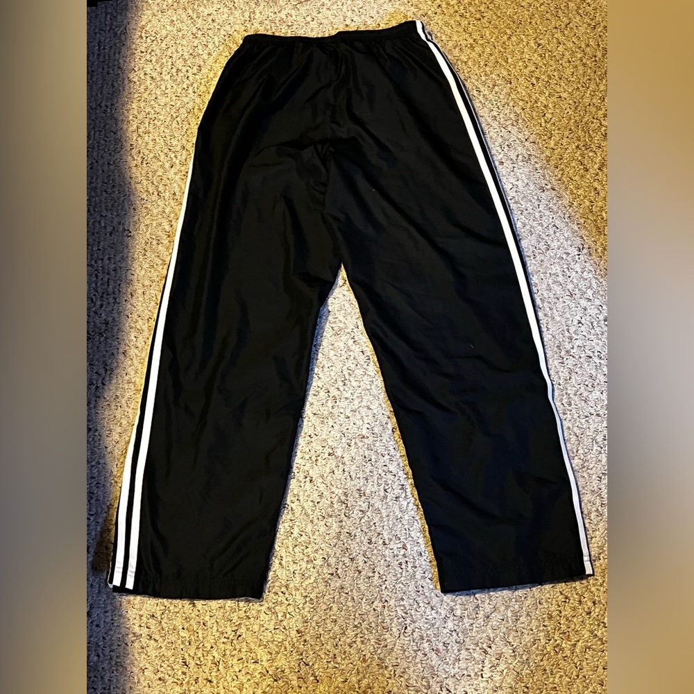 Adidas Black Joggers with White Stripes - Picture 2 of 3